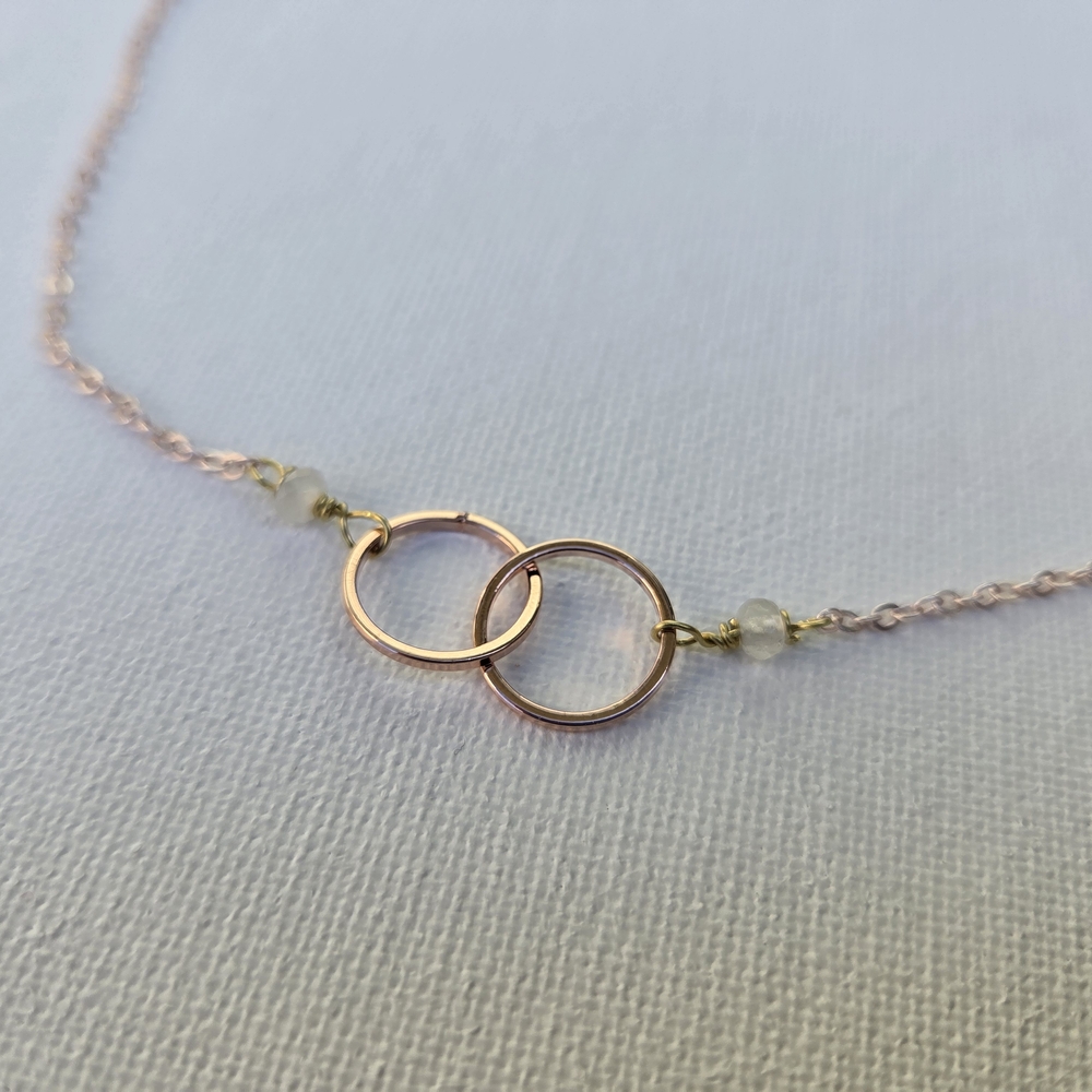 Rose Gold Double Circle Necklace